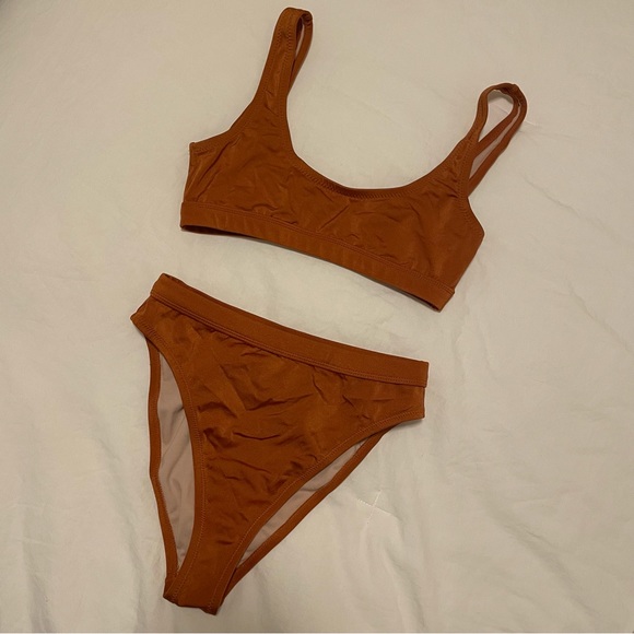 Fashion Nova Copper Colored High Waisted Bikini Size Medium - Picture 2 of 8